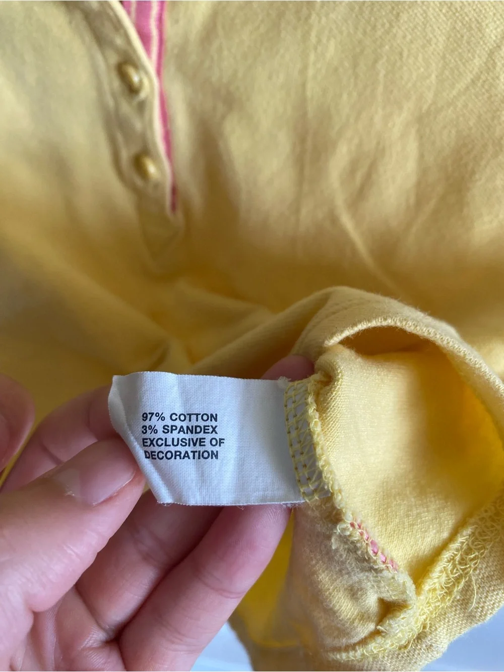 GAP Kids Yellow Sleeveless Polo Shirt Pink Trim Stretch Cotton Tank Top XS 4-5